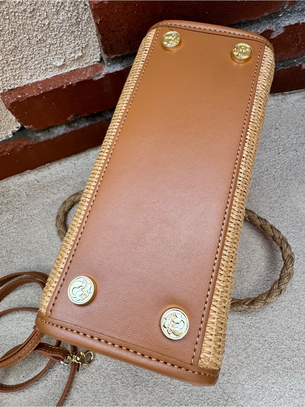 Spartina 449 🦞 Woven Straw Dune Lobster Satchel/Shoulder/Crossbody Bag - Picture 8 of 12